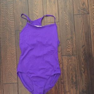 Purple strappy leotard